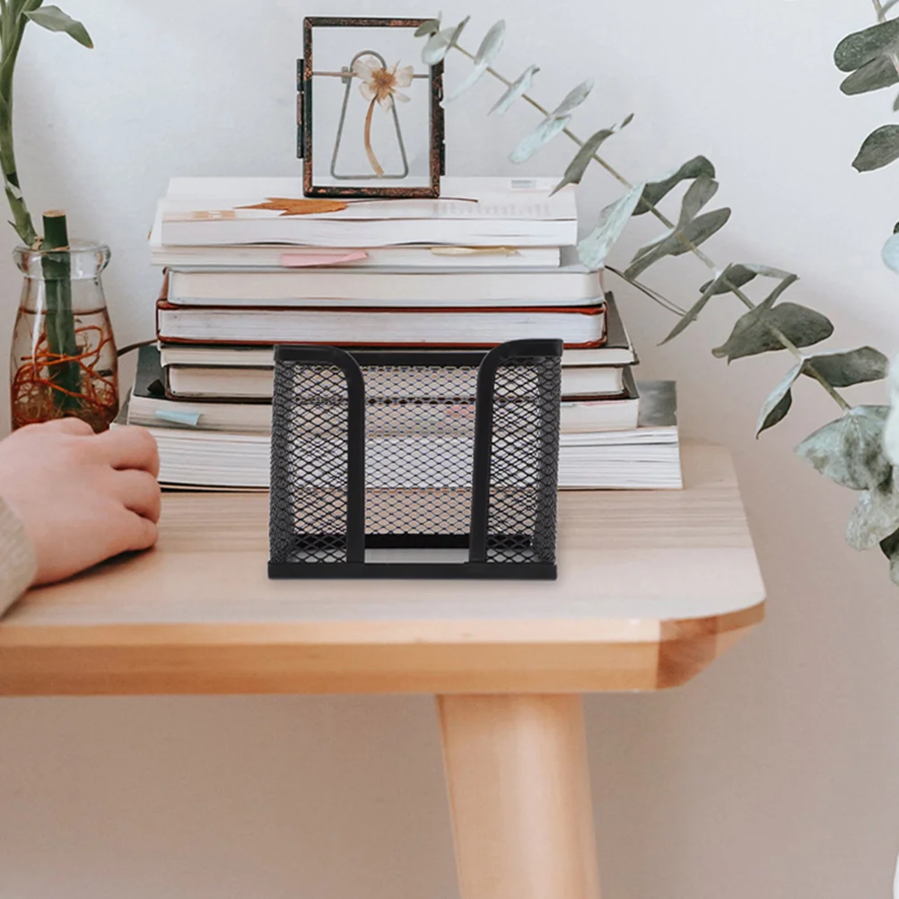 

2pcs Notepad Holder Mesh Office Memo Pad Container Desktop Organizer Note Paper Dispenser Bracket Metal Box Sturdy