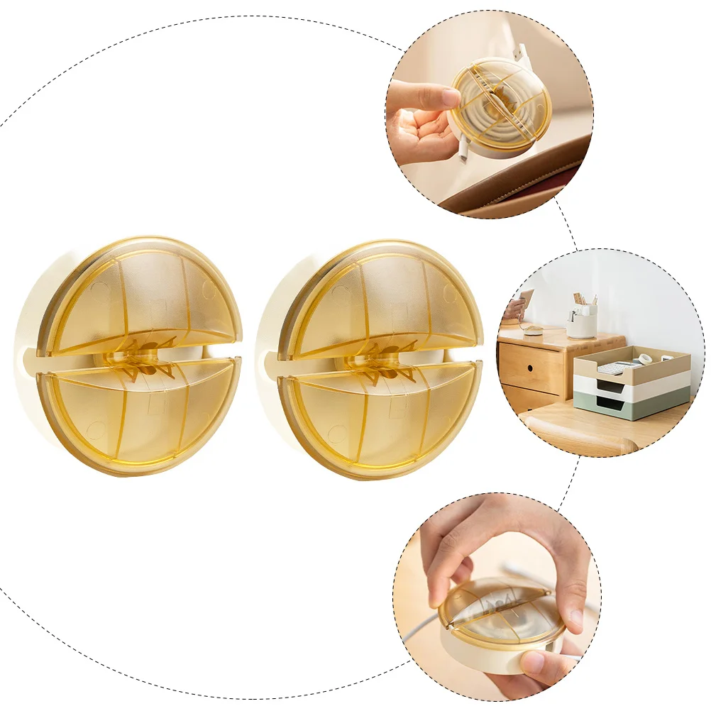 2pcs Cable Organizer High-End Plastic Data Line Holder Desk Usb Cables Earphone Storage Box Charging Cord Keeper Rotating Winder