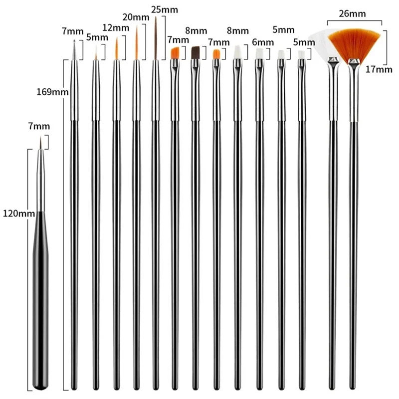 Jeden zestaw paznokci akrylowych pędzelek francuskie paski Manicure Ultra-cienki lakier do paznokci pióro do rysowania linii żelowe malowanie narzędzia artystyczne pędzle