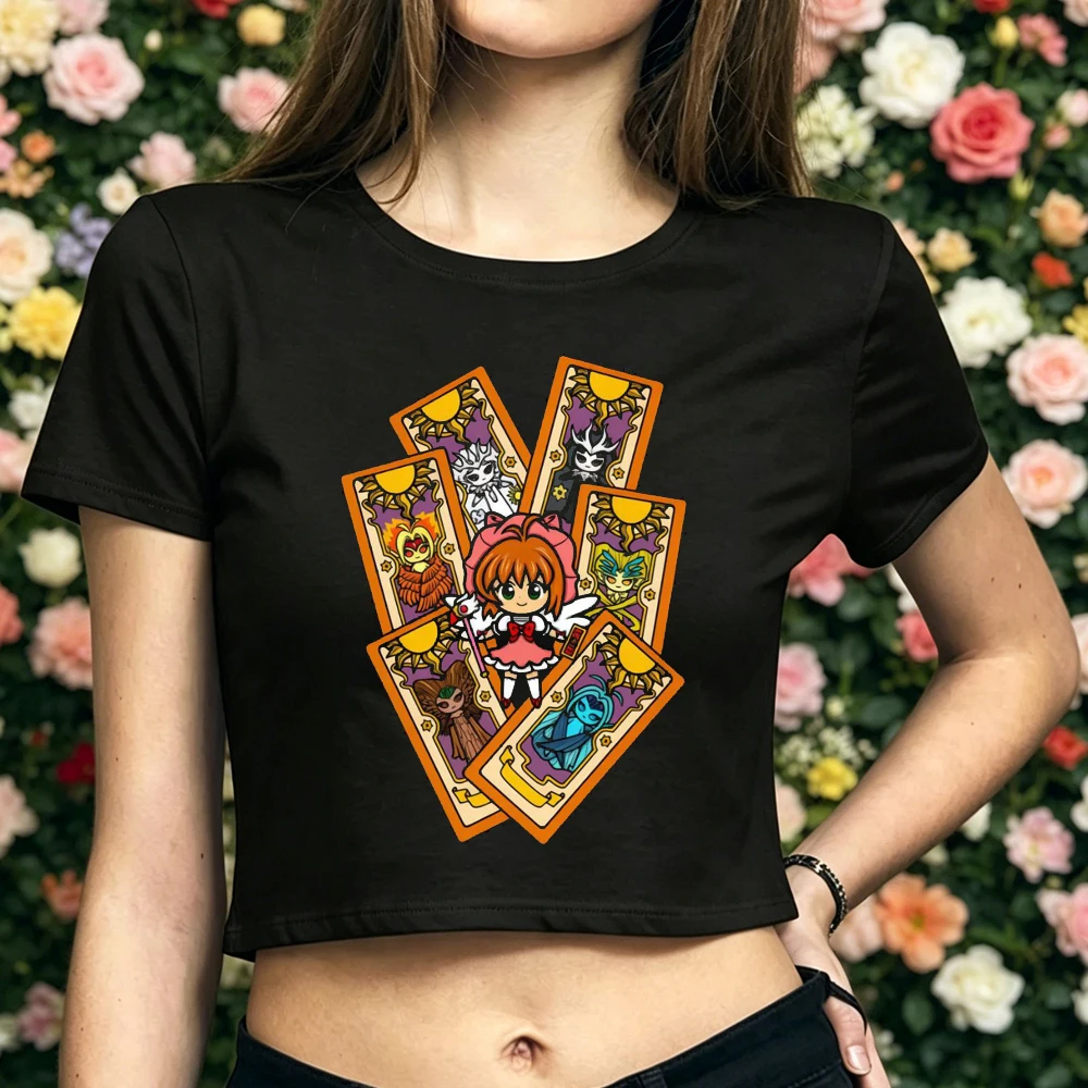 Cardcaptor Sakura crop top girl harajuku cute goth manga shirt jojifuku graphic cutecore