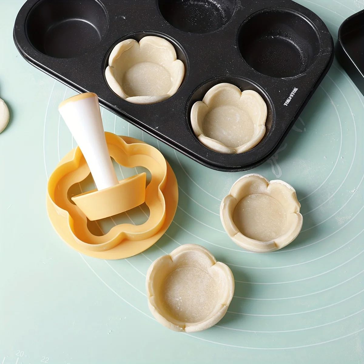 2pcs Double Sided Tart Tamper Kit and Dough Presser Baking Tools and Kitchen Gadgets
