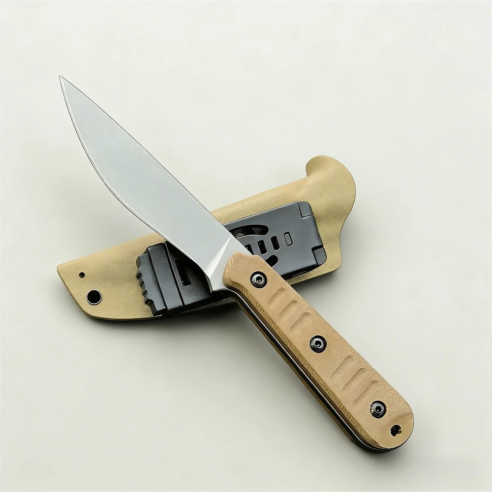 Eccellente Coltello a Lama Fissa per Esterni con Fodero Kydex - Dotato di Acciaio 8Cr13MoV e Manico in G10 per Campeggio, Caccia ed Escursionismo