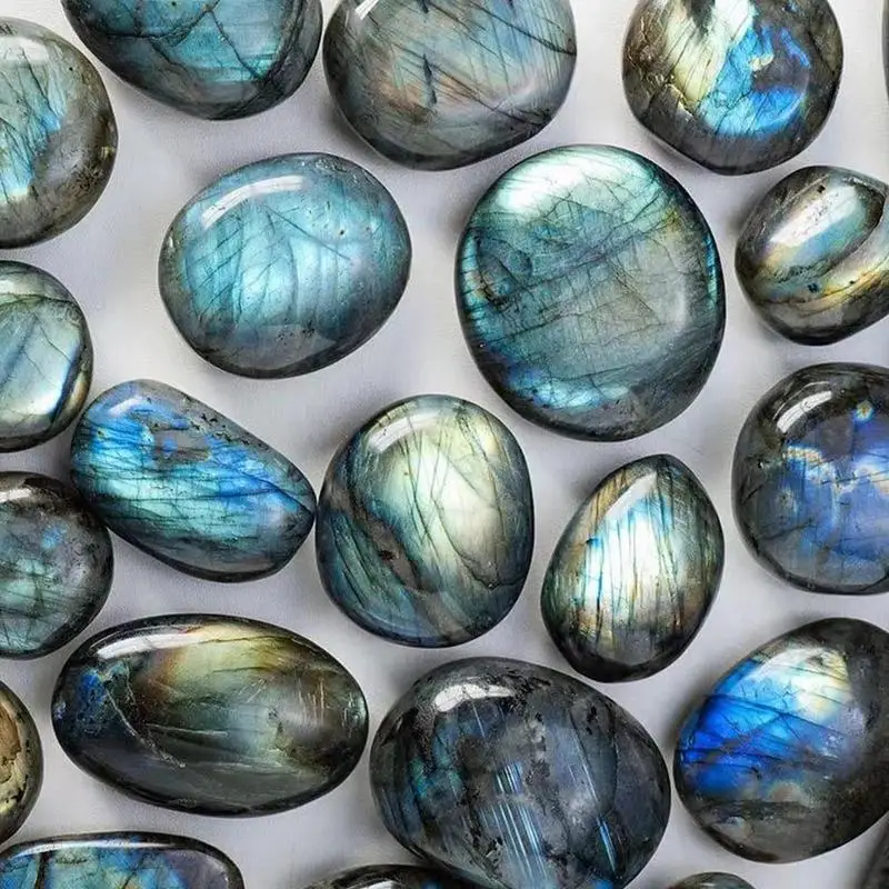 1pc Natural Blue Color Labradorite Original Labradorite Moonstone Natural Stones Ornament Moonstone Home Decoration Random Color