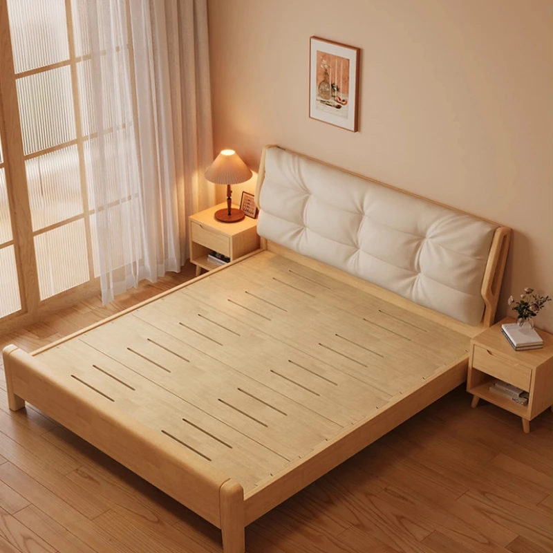 سرير هيكل لسان نقر على الطراز الشمالي سرير مزدوج فاخر وحديث بتصميم بسيط أثاث غرفة نوم Letto Matrimoniale