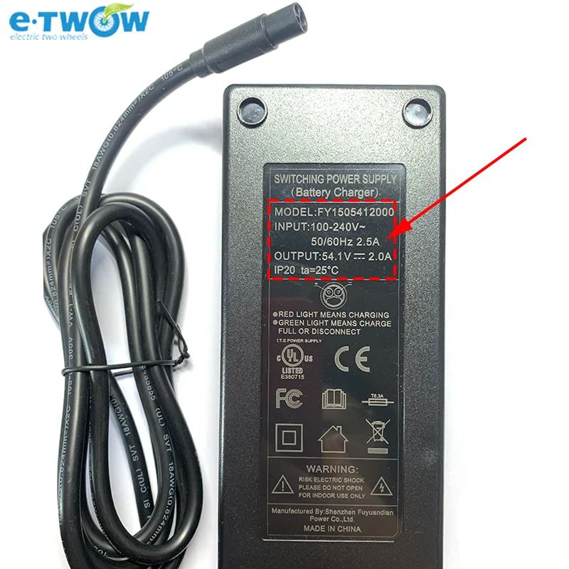 Original ETWOW 48V Charger for E-TWOW GT SPORT Electric Scooter DC54.6V2.0A