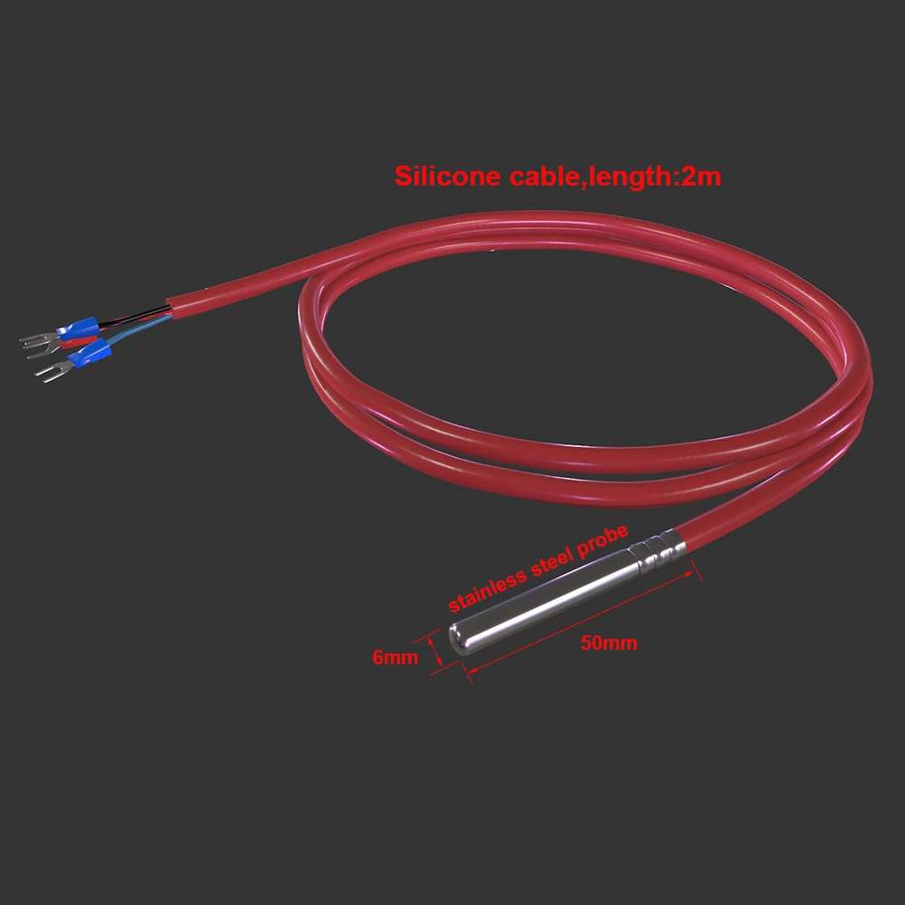 waterproof PT1000 thermistor -50~+200 Celsius temperature sensor 6*50mm probe thermal resistance with silicone cable