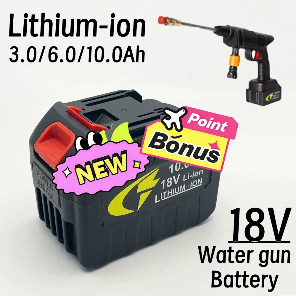 🚧18V 10Ah/10000mAh Replacement Li-Ion Battery for Car Washer High Pressure Water Gun Car Wash Spare Part