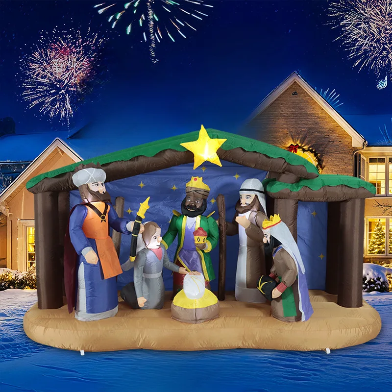Christmas air mold luminous inflatable nativity manger courtyard festive atmosphere party decorations