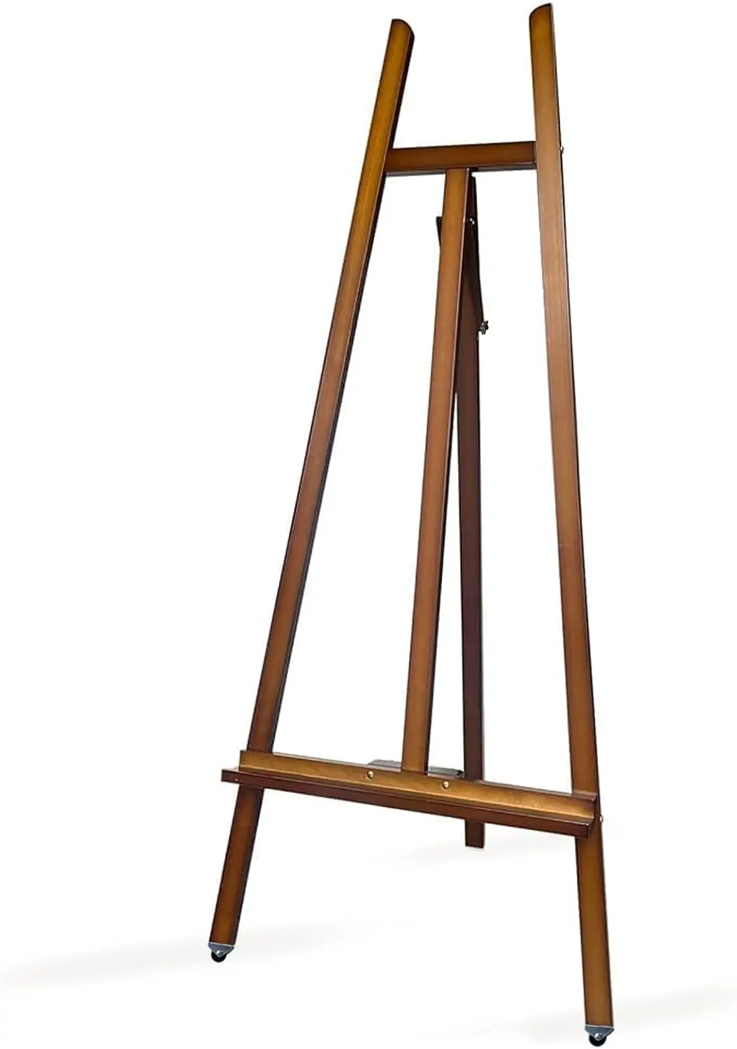 A Frame Wooden Display Easel Lyre Beechwood Studio Easel Stand Adjustable Floor Painting Holder Floor Art Display Rack Brown