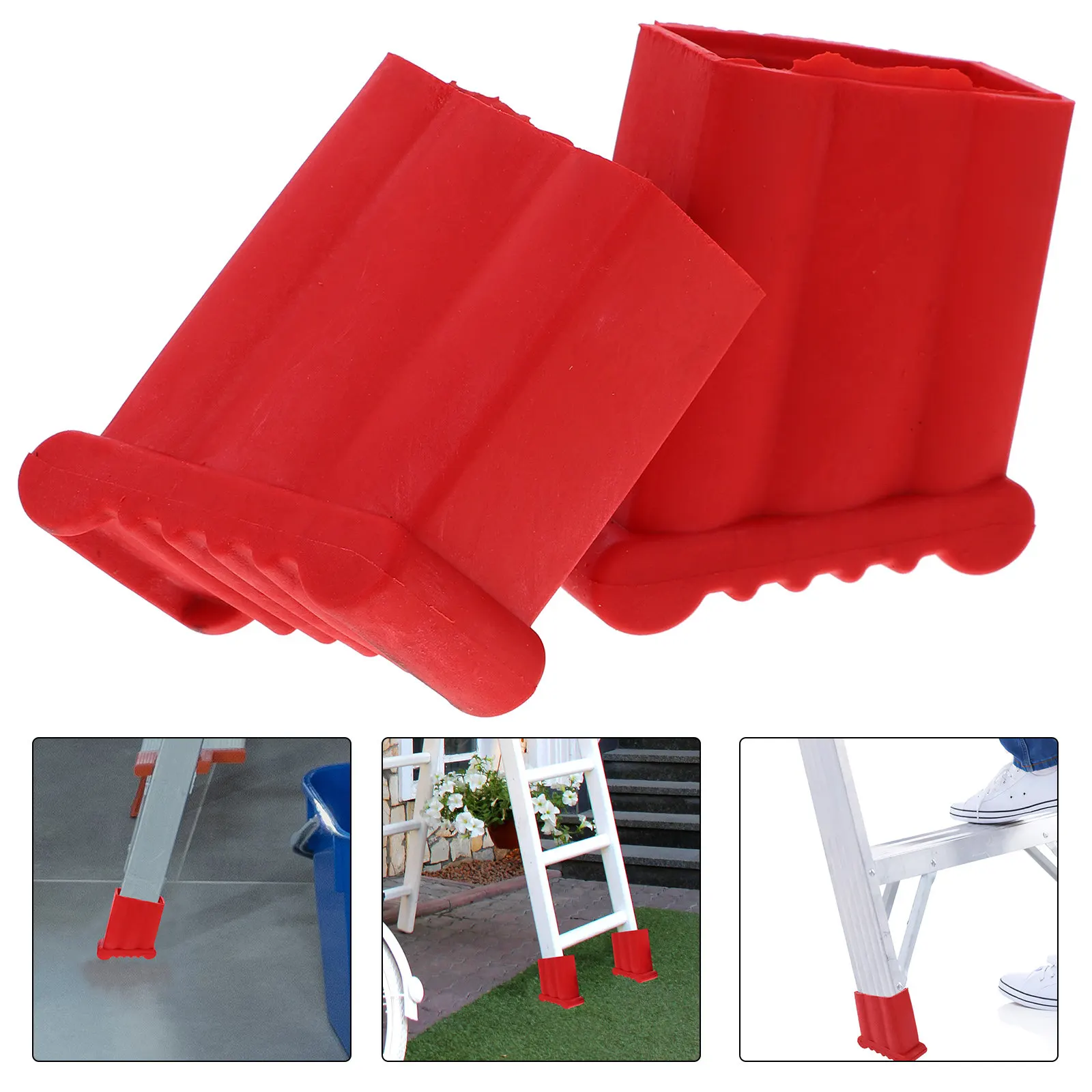 

2Pcs Ladder Feet Pad Skid-Proof Rubber Protective Cover for Stepladder Floor Scratch Protection Noise Reduction Indoor Garage