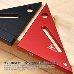 Regla triangular de Metal, Mini regla triangular portátil, transportador de aleación de Metal de 90/45 grados, cuadrado de carpintero de aluminio portátil para