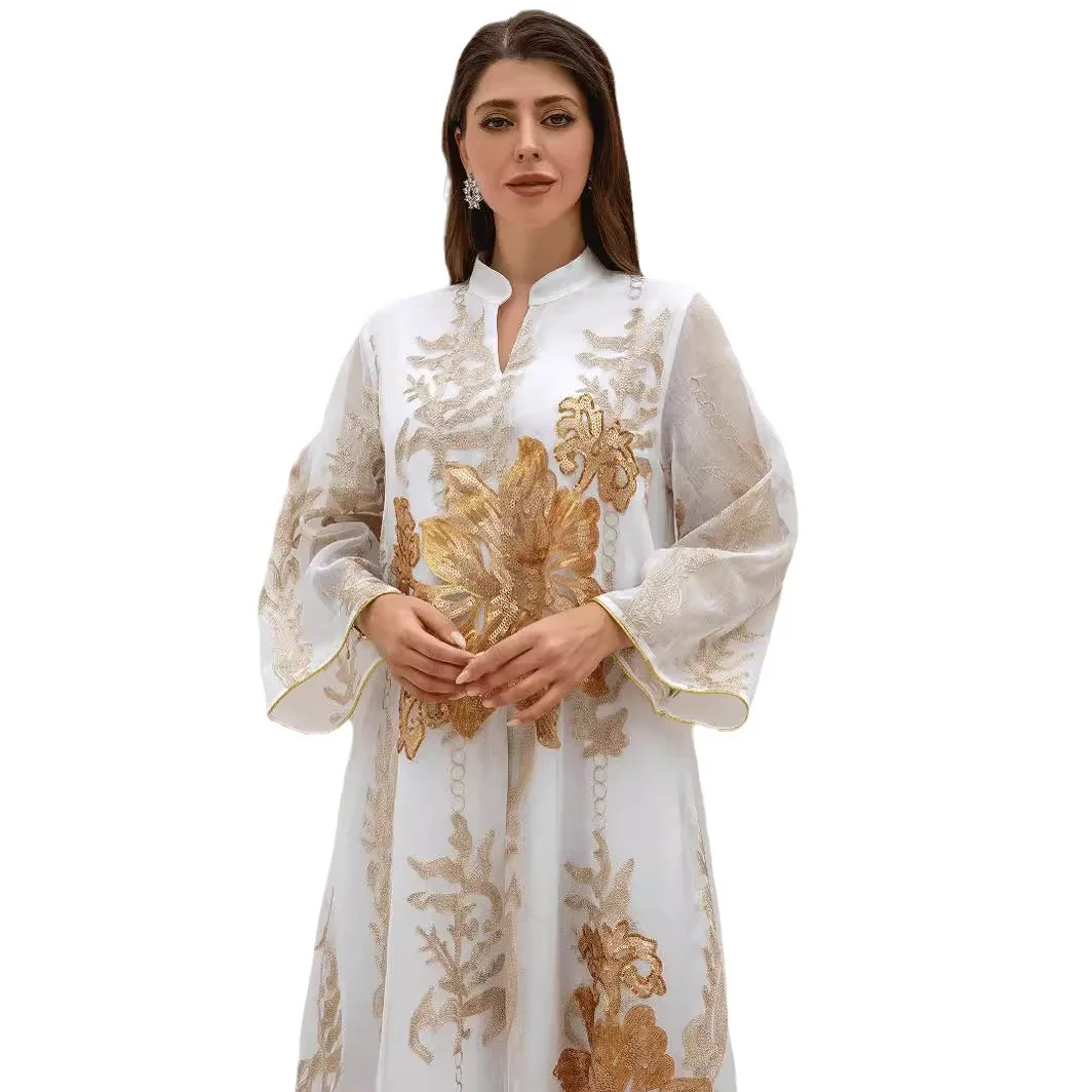 

Middle East Foreign Trade Burning Sequin Skirt Light Luxury Socialite Party Dress Skirt Muslim Robe Abaya Women's Clothing