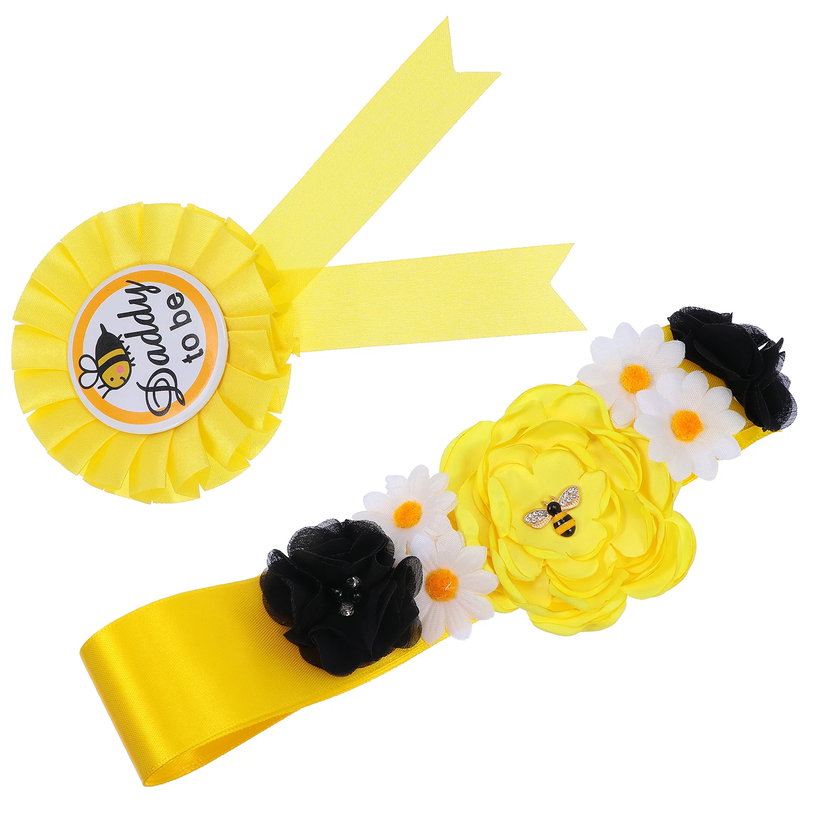 2 Pcs Pregnancy Belly Belt Mommy Daddy Corsage 78 74inch Sash 2 75x5 90inch Badge Baby Shower Prop Maternity Accessory