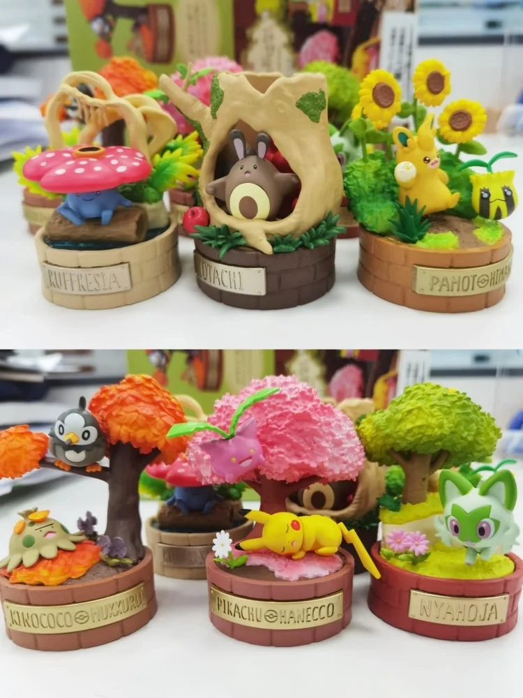 在庫あり リーメント 本物のポケモン 月明かりの夜に星を散歩する ミニチュアシーン コレクトアクションモデル ブラインドボックス