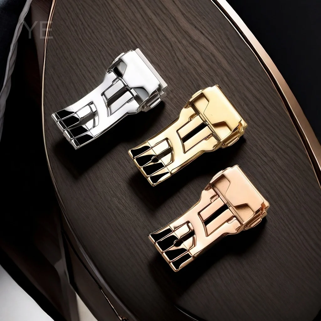 Glossy Smooth Solid Stainless Steel Fold Buckle for Hublot Big Bang Yubo Series Waterproof Watch Accessories 18 20 22 24mm