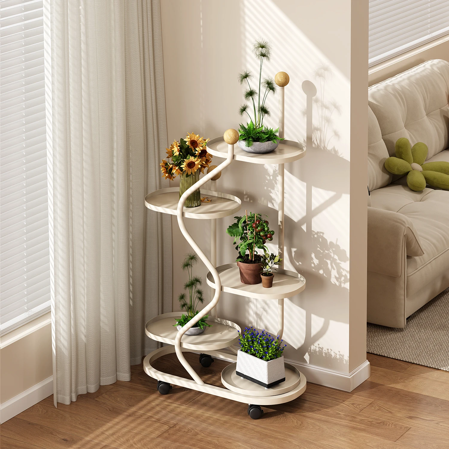 Flower rack living room floor-to-ceiling flower shelf balcony multi-layer dill iron flower pot rack plant