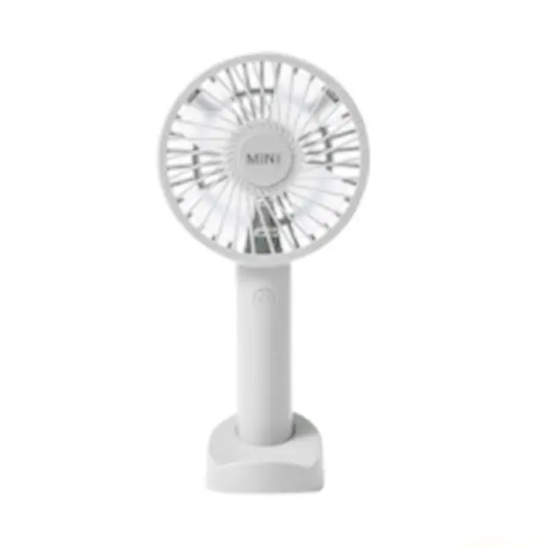 D0AB Stylish Rechargeable Handheld Fan 3-speed Wind Silent Desk Fan with Base Fan 1200mAh Gift for Valentine's Day