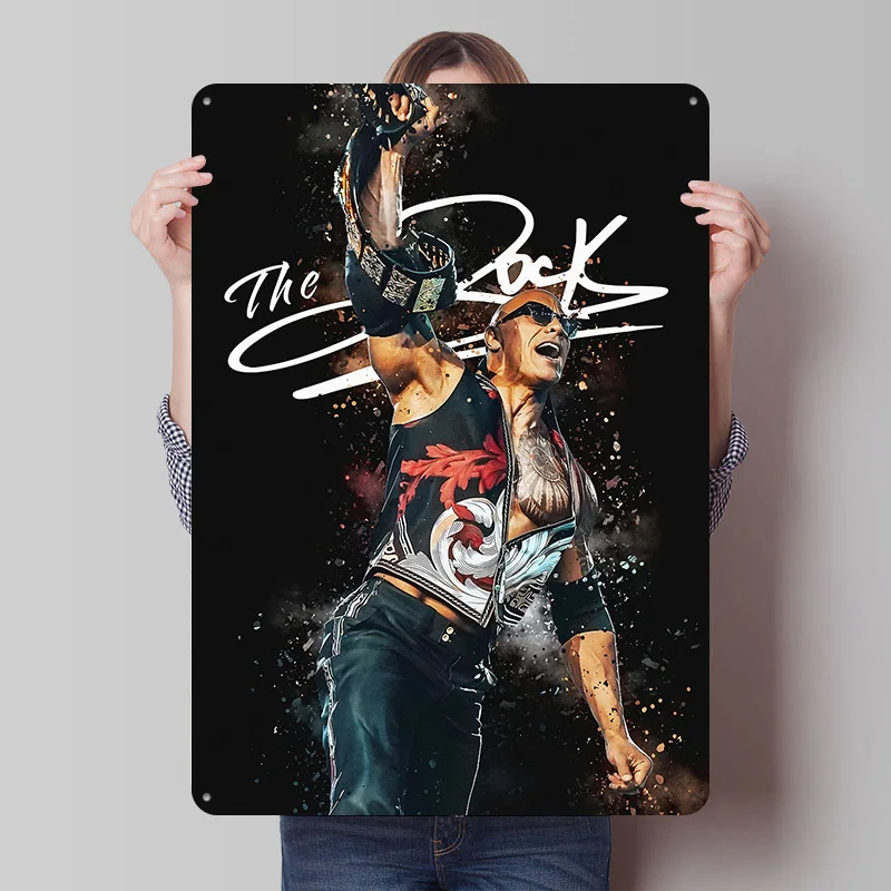 The Rock Blechschild Poster Personalisierte Retro Wandkunst Vintage Metallschilder für Zimmer Moderne Heimdekoration Ornamente Wanddeko