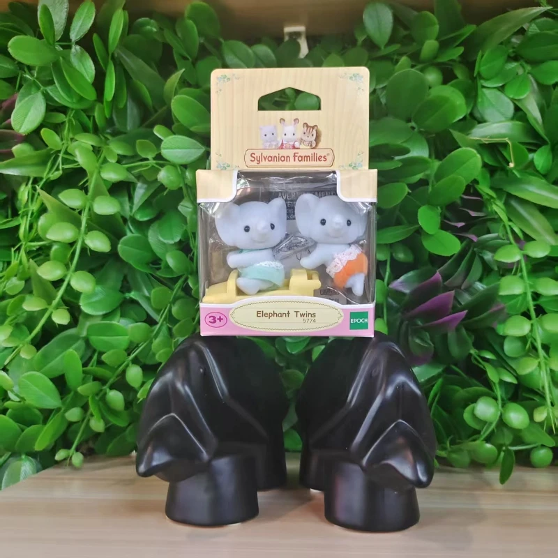 سيلفانيان فاميليز التوائم سلسلة الفيل الأزهار القط مشمس أرنب التوائم لعبة محاكاة سطح يتدفقون المواد البلاستيكية لعبة أطفال