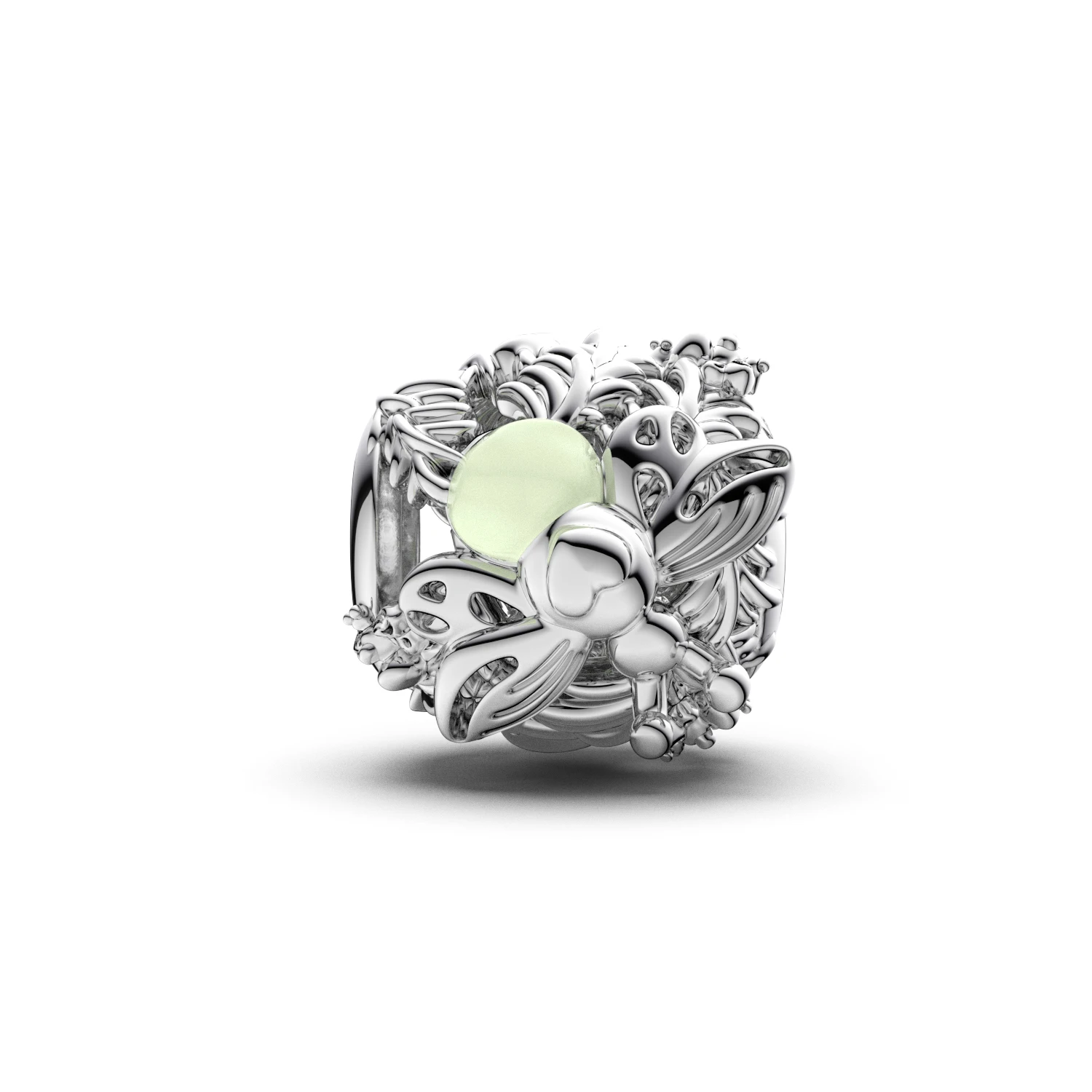 Manyilus S925 Silver Glowing Firefly Charm for Original Bracelet, Luminous Night Jewelry Pendant DIY, Magical Summer Night Gift