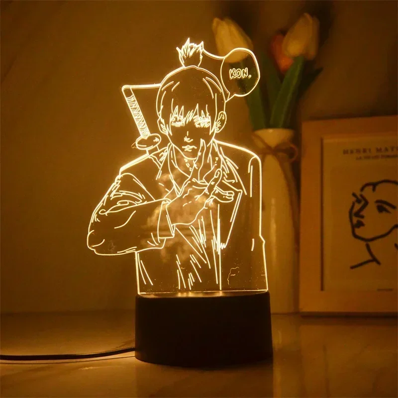 Anime Chainsaw Man Makima para decoración de dormitorio, lámpara de noche 3d, figuras de Manga de cumpleaños para niños, lámpara de mesita de noche, luz Led creativa, regalo de juguete