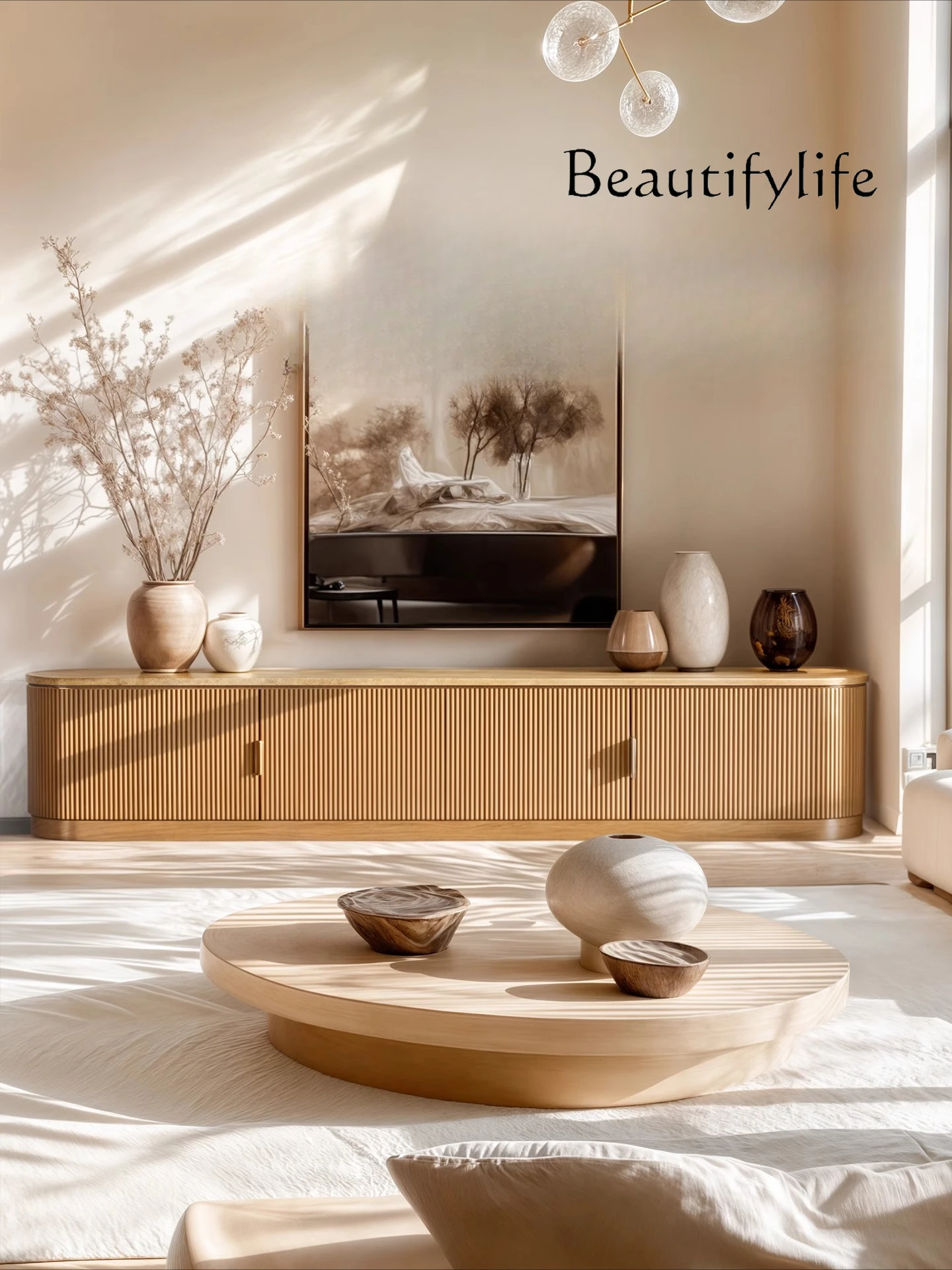 

American log color TV cabinet Solid wood floor-to-ceiling living room floor-to-ceiling TV cabinet Log designer locker