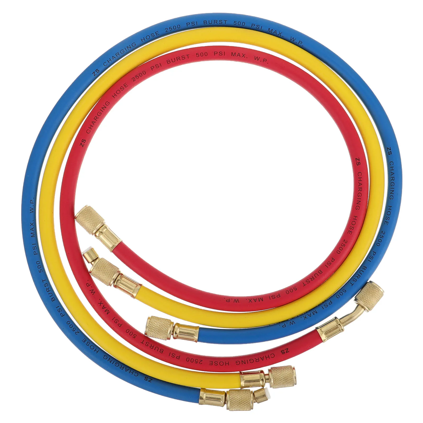 

3pcs Air Conditioner Liquid Filling Tube Tricolor Fluoride Adding Hose Refrigerant Charging Pipe Set Car Rubber Copper Oil