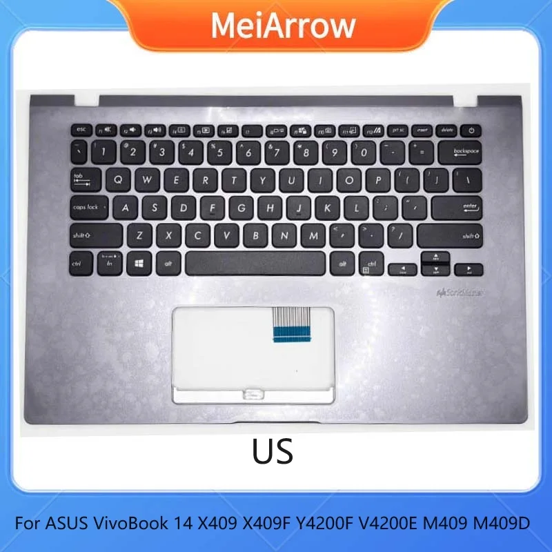 

MEIARROW New/org For Asus Vivobook 14 X409 X409F Y4200F V4200E M409 M409D palmrest US keybaord upper cover,Gray