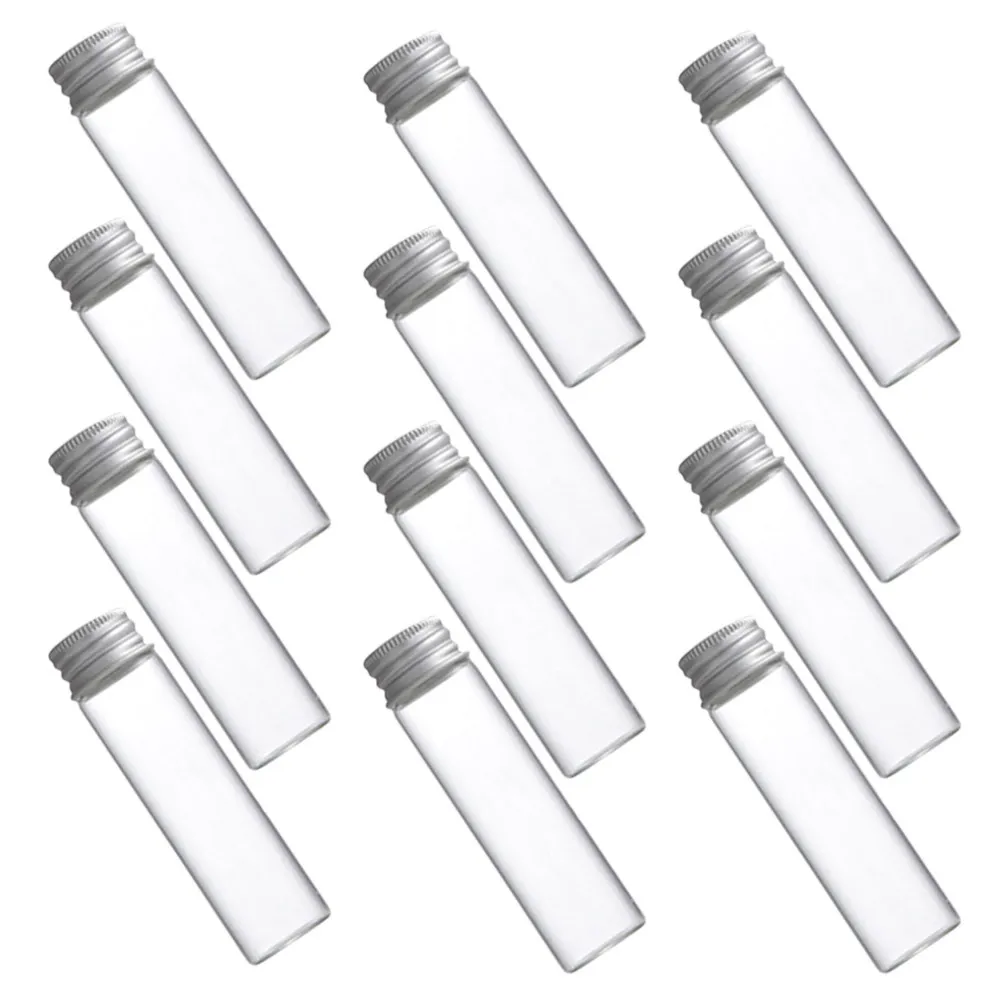 30Pcs 50Ml Clear Glass Vials Screw Cap Transparent Mini Bottles for Laboratory Use Oil Samples Seasoning Containers Craft