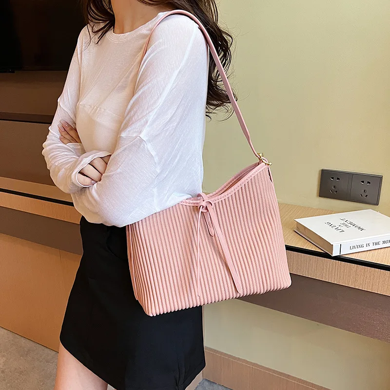 

Trendy Designer Stripe Tote Shoulder Crossbody Bags for Women Handbag and Purses 2024 New Fashion Underarm Ladies Messenger Bags