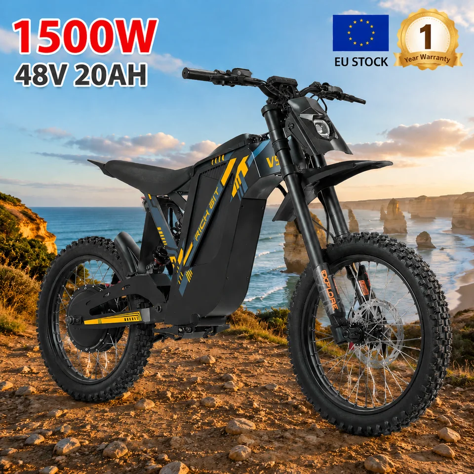 V9 Ultra Electric Mountain Bike 1500W 48V20Ah Battery 17" Fat Tires Hydraulic Brake Off-Road Ebike All-Terrain Electric Bicycle image 2