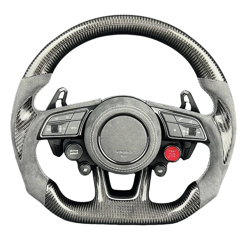 

For Custom Racing LED Carbon Fiber Steering Wheel For Audi Rs3 Rs4 Rs5 Rs6 Rs7 S5 2017 2023 Carbon Fiber Alcantera Steering Whe