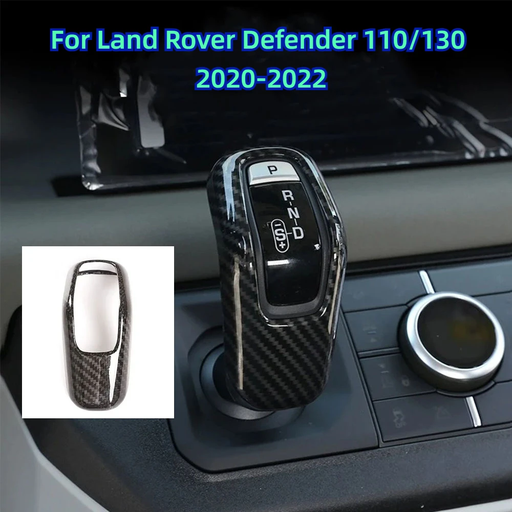 

For Land Rover Defender 110 130 2020-2022 Car Gear Shift Handle Cover ABS Carbon Fiber Car Sticker Interior Modeling Accessories