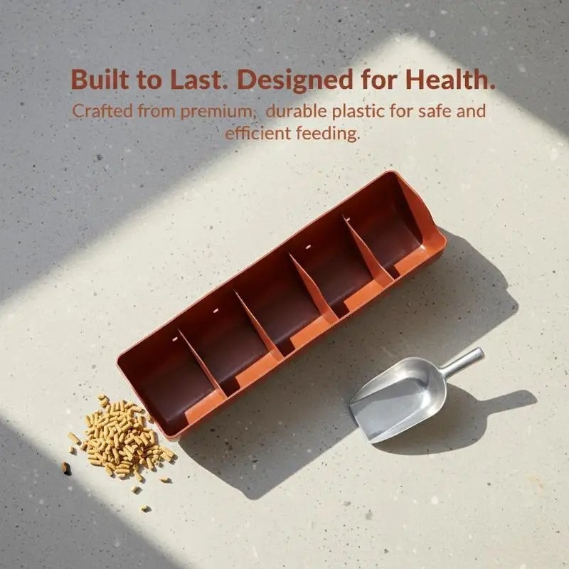 5 Slots Piglet Fodder Tray Livestock Feeding Dish Large Capacity Feeder Plastic Construction for Farm Use