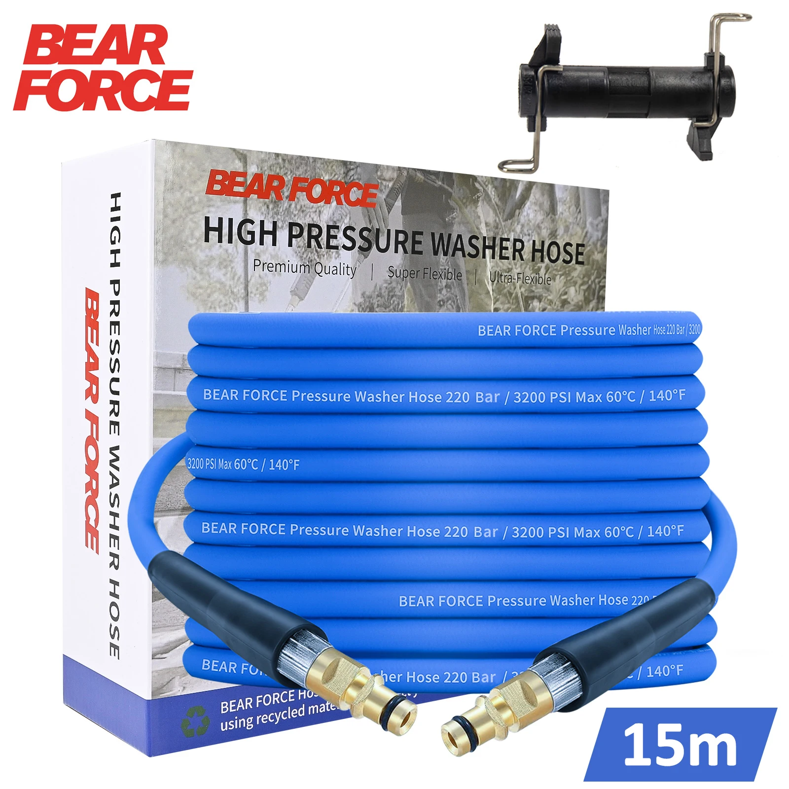 15m/49ft Pressure Washer Replacement Hose Super Flexible Hose 3200 PSI Kink Resistant Hose for Karcher K2-K7 Quick Connector
