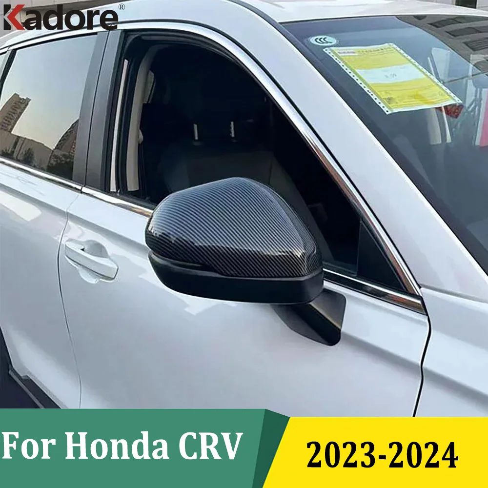 For Honda CRV CR-V 2023 2024 Car Exterior Accessories Side Door Mirror Cover Rearview Mirrors Cap Trims ABS Carbon Fiber