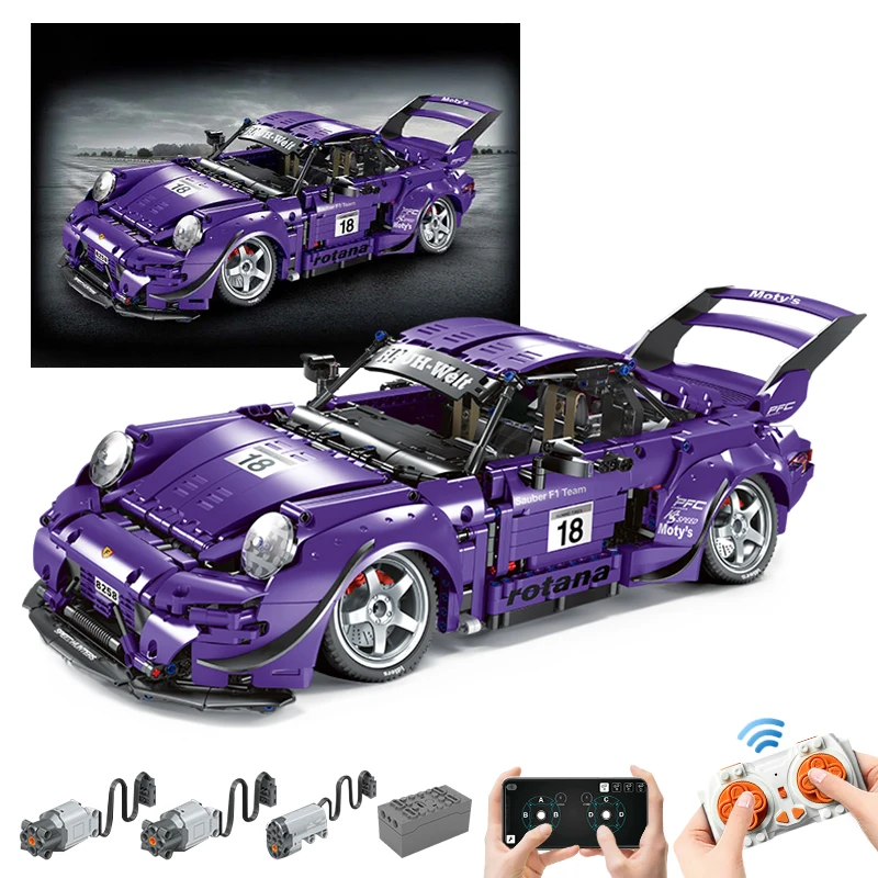 

2025 New High Tech City Remote Control Sports Car Building Blocks Model Moc Modified Vehicle Bricks DIY Assembling Toys for Boys