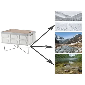 접이식 휴대용 냉장고 아이스 박스 스탠드, 스테인레스 스틸 미끄럼 방지 피크닉 바비큐 버킷 브래킷, 야외 바비큐 피크닉용, 1 개 