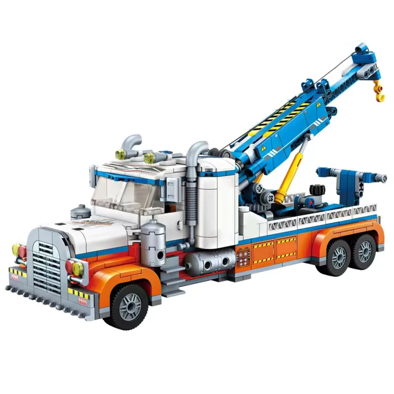 781-teiliger Technischer MOC Straßenrennwagen-Bausatz, Stadtverkehrsbau-Modell mit Anhänger und 2 Figuren, Lernspielzeug für Erwachsene, Weihnachts- und Halloween-Geschenk