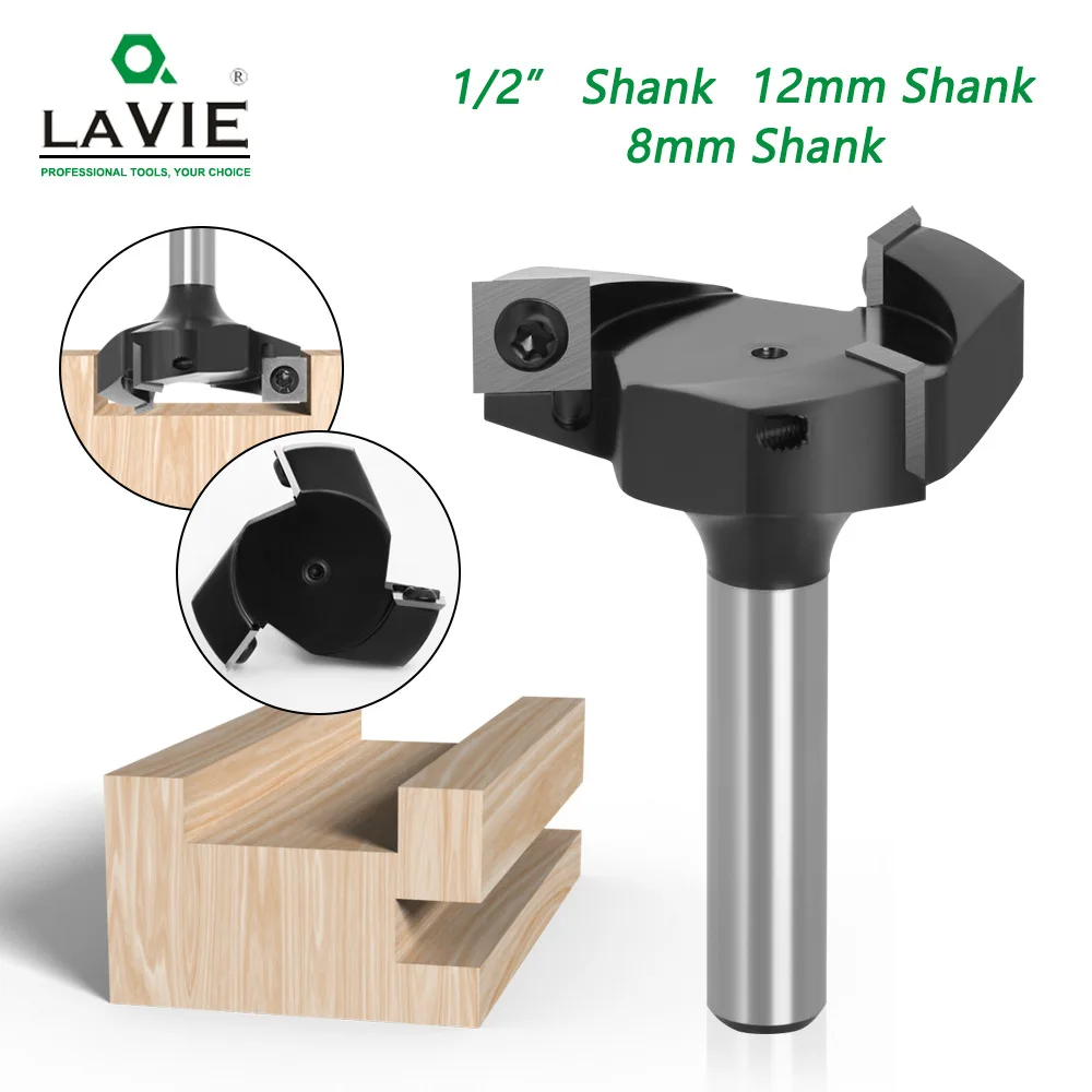8/12/12 Handle Three-edged Woodworking Slotting T-type Broken Board Cutter Removable Milling Cutter