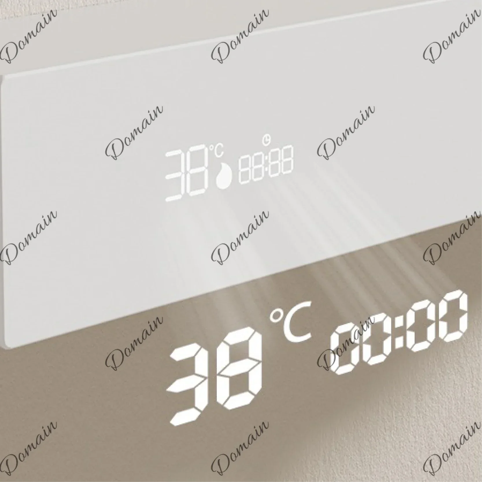 9PS Gun Grey Brass Wall-Mounted Rainfall Shower Set，LED Display With Waterfall Outlet Anti-Scald In Wall Style Bathroom Faucet