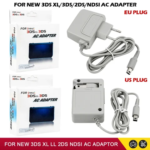 Para nintendo adaptador plugue da ue carregador adaptador de alimentação para todos os consoles nintendo 3ds 2ds ndsi cabo de carregamento adaptador de carregamento de viagem