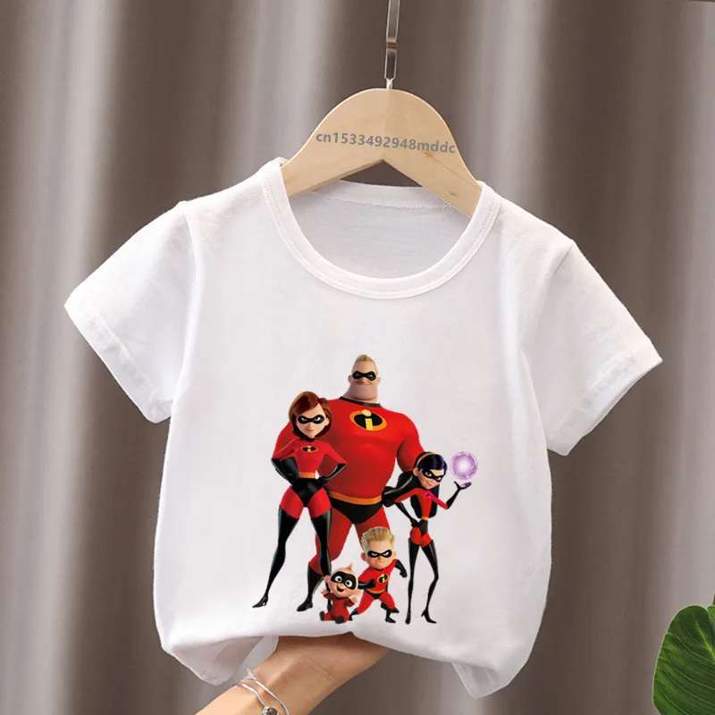 Hot Sale The Incredibles 2 Print Cartoon Kids T-Shirts Funny Girls Clothes Baby Boys Short Sleeve T shirt Summer Children Tops