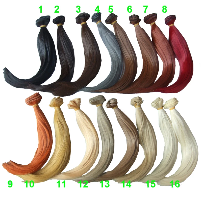 Factory offer 15cm high temperature heat resistant doll hair for 1/3 1/4 1/6 BJD diy doll natural wave thick doll wigs