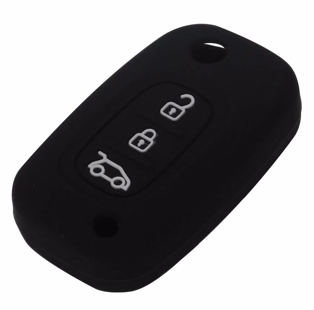 Jingyuqin New 3 Buttons Silicone Car Key Case Cover For LADA Priora Sedan sport Kalina Granta Vesta X-Ray XRay Renault