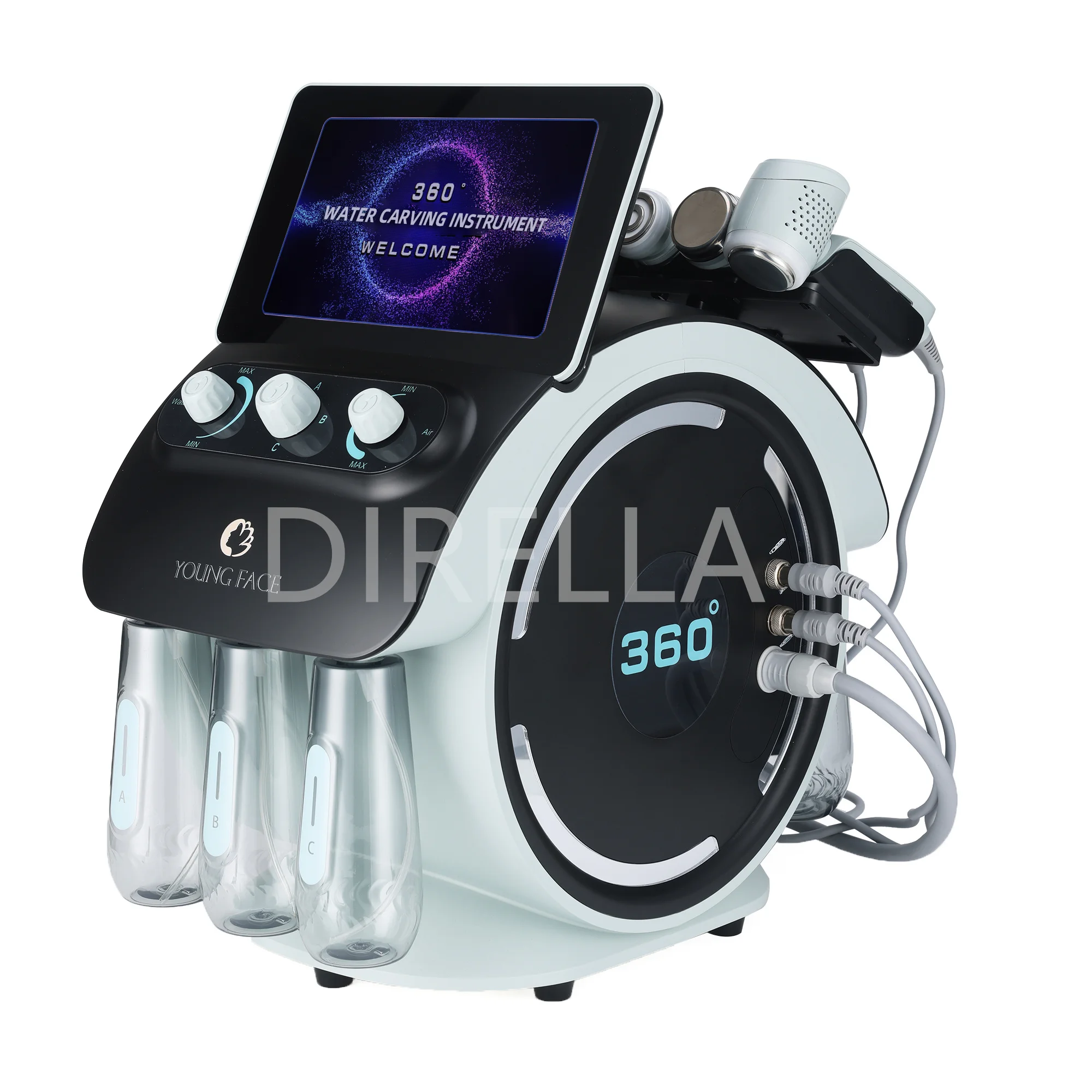 2024 6 In 1 Visual Blackhead Removal Suction Head Hydro Skin Scrubber Bubble Jet Peel Spray Hydra Dermabrasion Facial Machine