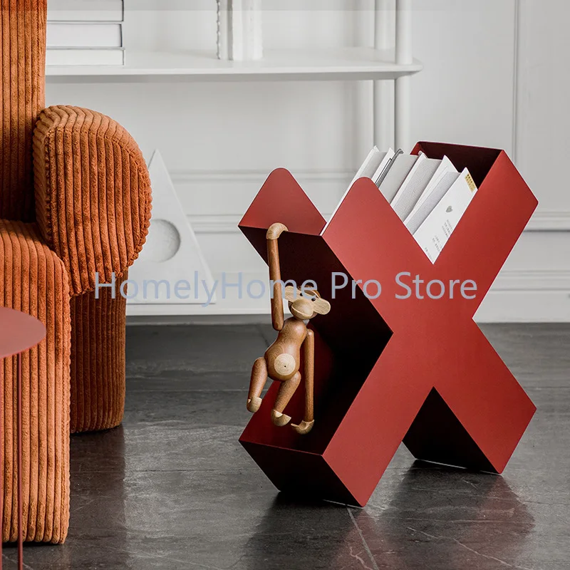 Home living room personalized small bookshelf sofa edge few wrought iron shelves small storage racks