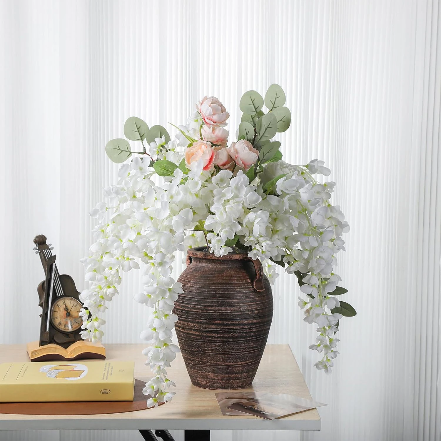 인공 꽃 등나무 홈 룸 테이블 웨딩 화환 장식 야외 정 - Bonsai Garden Gift 리뷰 및 가격