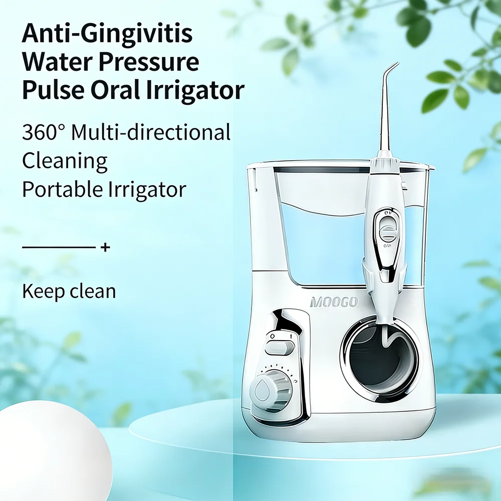 

Профессиональный домашний ирригатор для полости рта, 10 режимов, электрический настольный водный флоссер, резервуар 800 мл, система для чистки зубов с 5 насадками