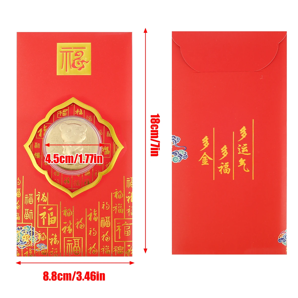 2022 Chinese Red Envelopes Tiger Year Lucky Money Envelope New Year Hong Bao 2022 Year of the Tiger Lucky Money Packets in 4 Des